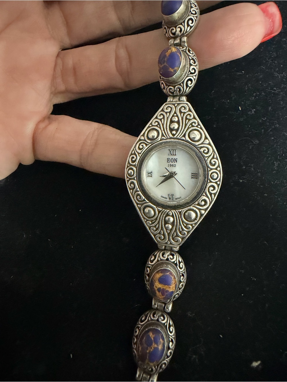 Bali Legacy Sterling silver and Mojave purple turquoise watch. Super NICE